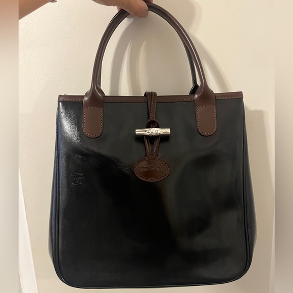 Longchamp Leather Mini Le Roseau Tote Bamboo Toggle Hand Bag Top Handle Purse xo - Picture 13 of 13